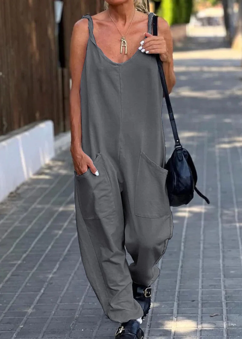 Ceylan Women's Loose Fit Jumpsuit with Oversized Patch Pockets - Image 4