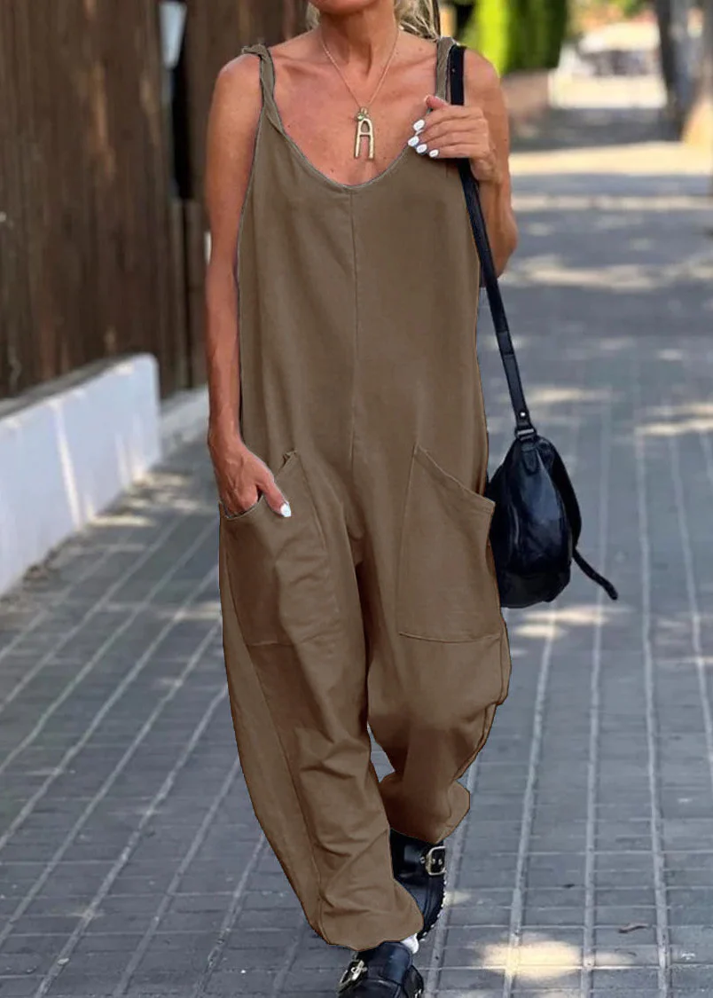 Ceylan Women's Loose Fit Jumpsuit with Oversized Patch Pockets - Image 6