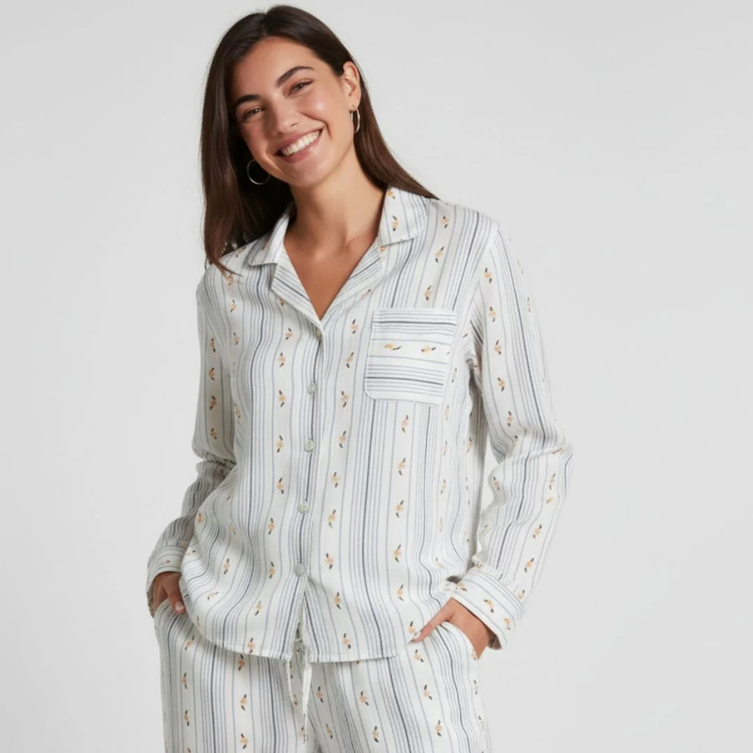 Ceylan Women’s Muslin Pajama Set Soft Cotton Gauze Lounge - Image 8