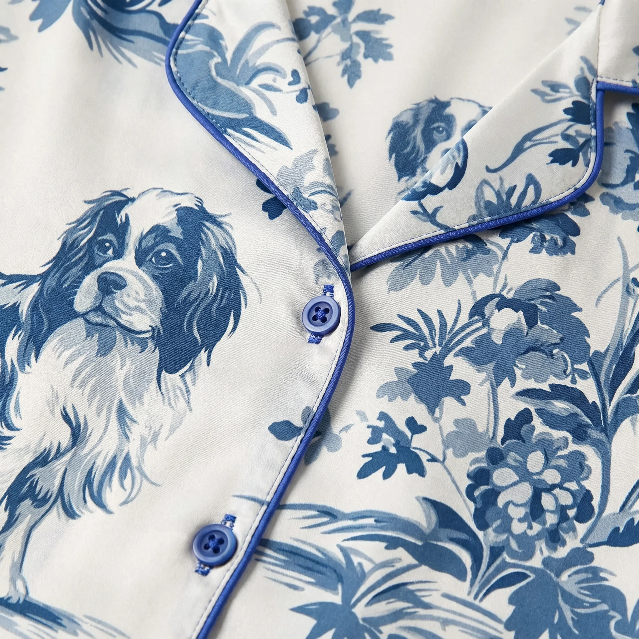 Ceylan Women’s Pajama Set King Charles Cavalier Print - Image 3
