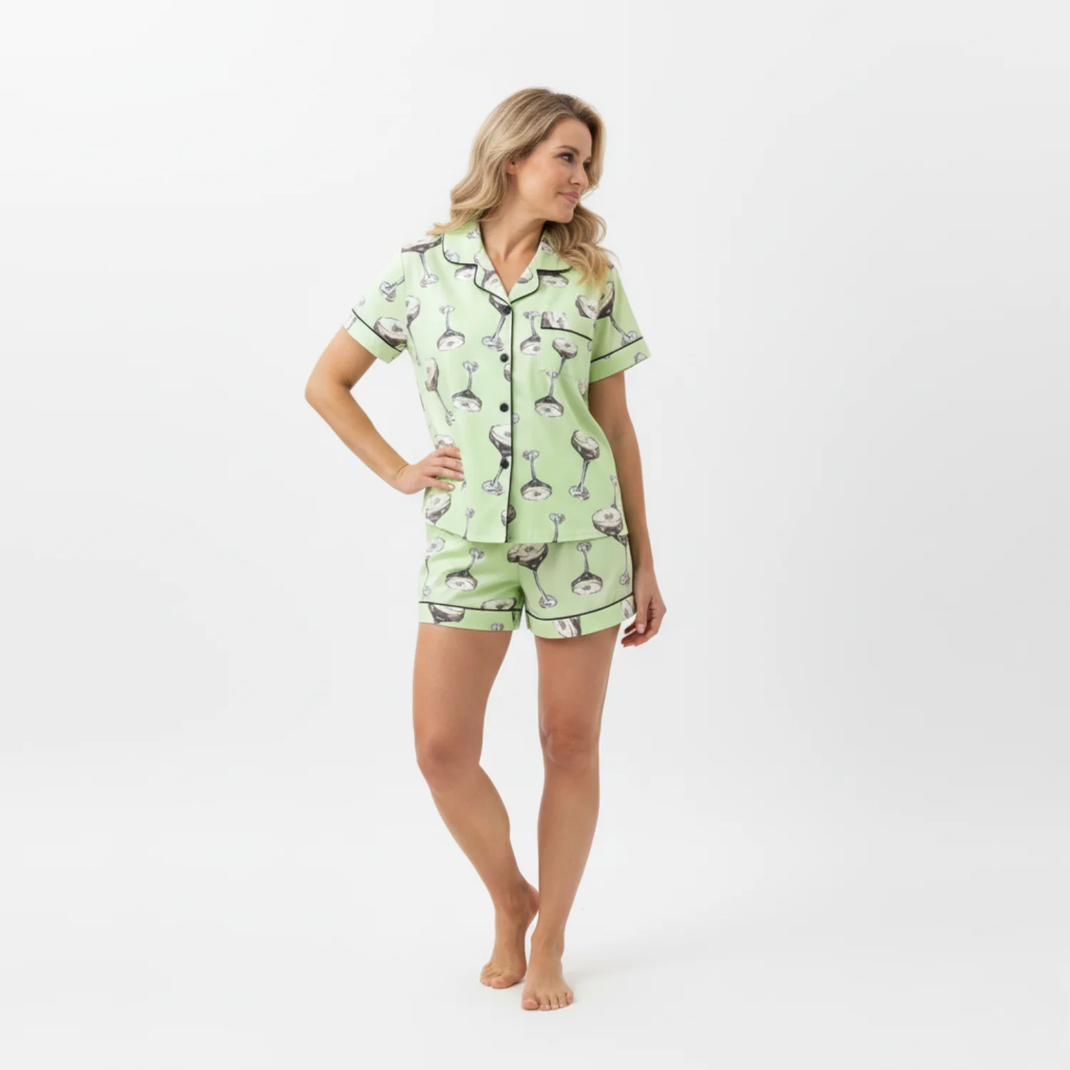 Ceylan Women¡¯s Pajama Set Short Sleeve Button-Up - Image 3