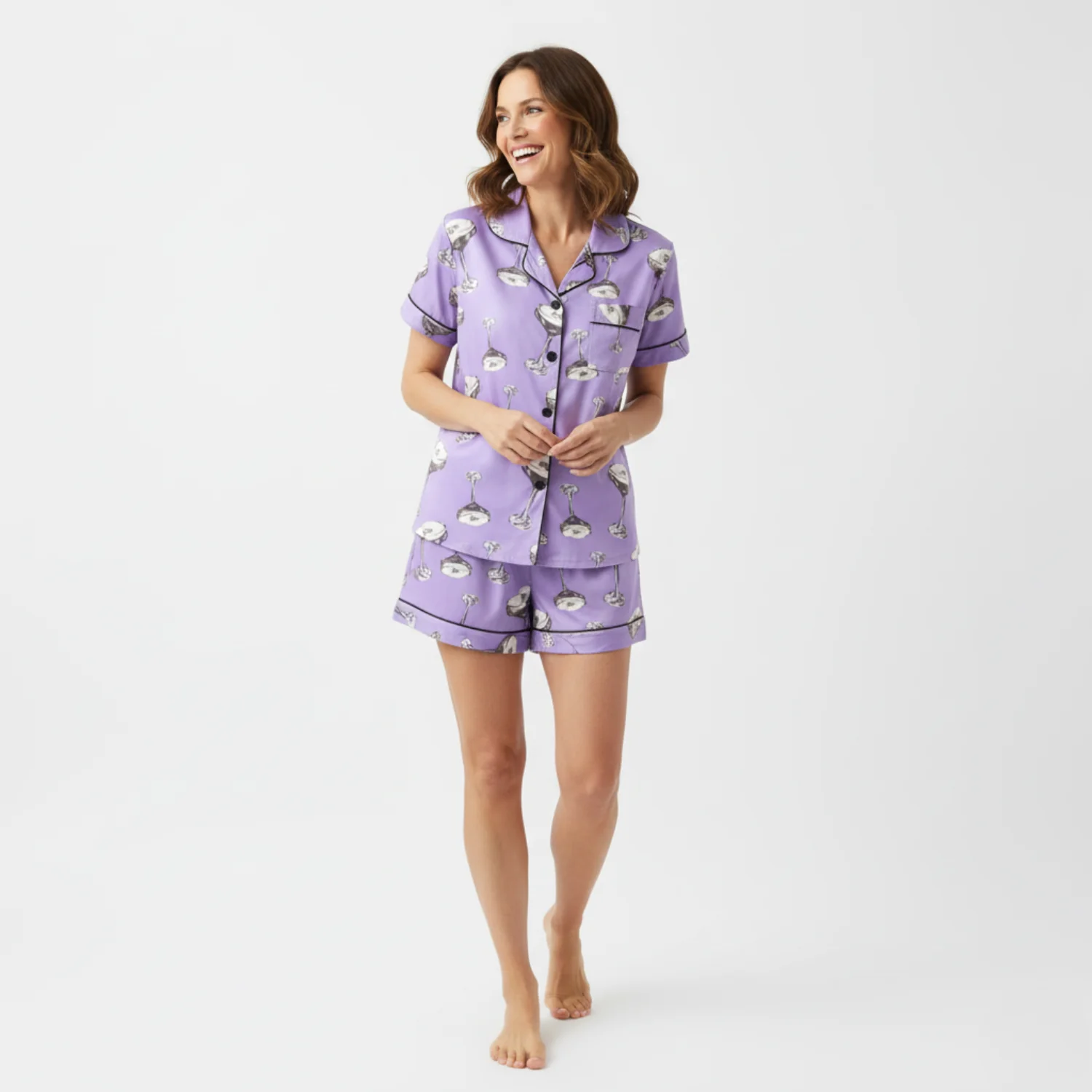 Ceylan Women¡¯s Pajama Set Short Sleeve Button-Up - Image 4