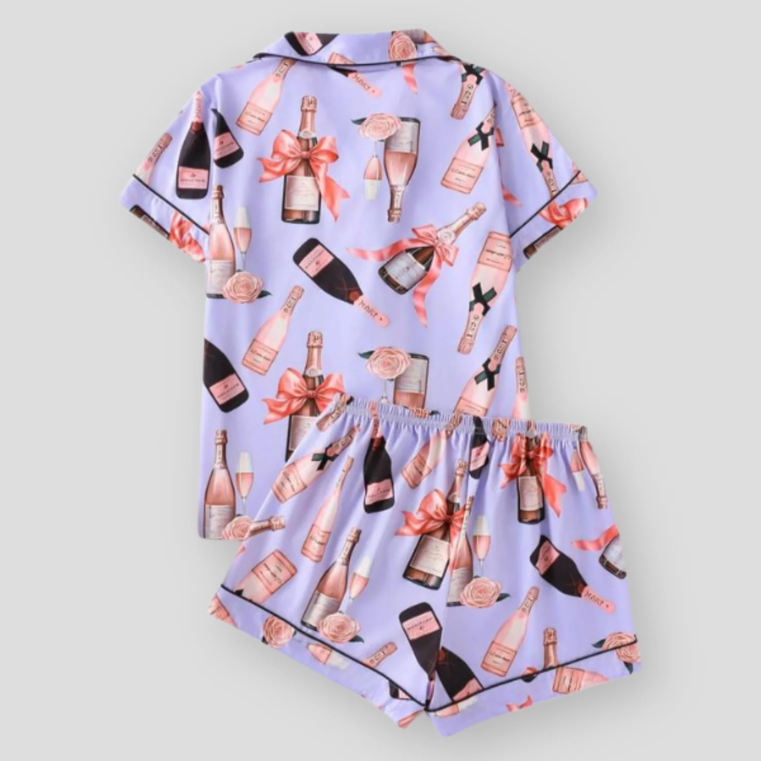 Ceylan Women¡¯s Pajama Set Silky Short Loungewear - Image 6