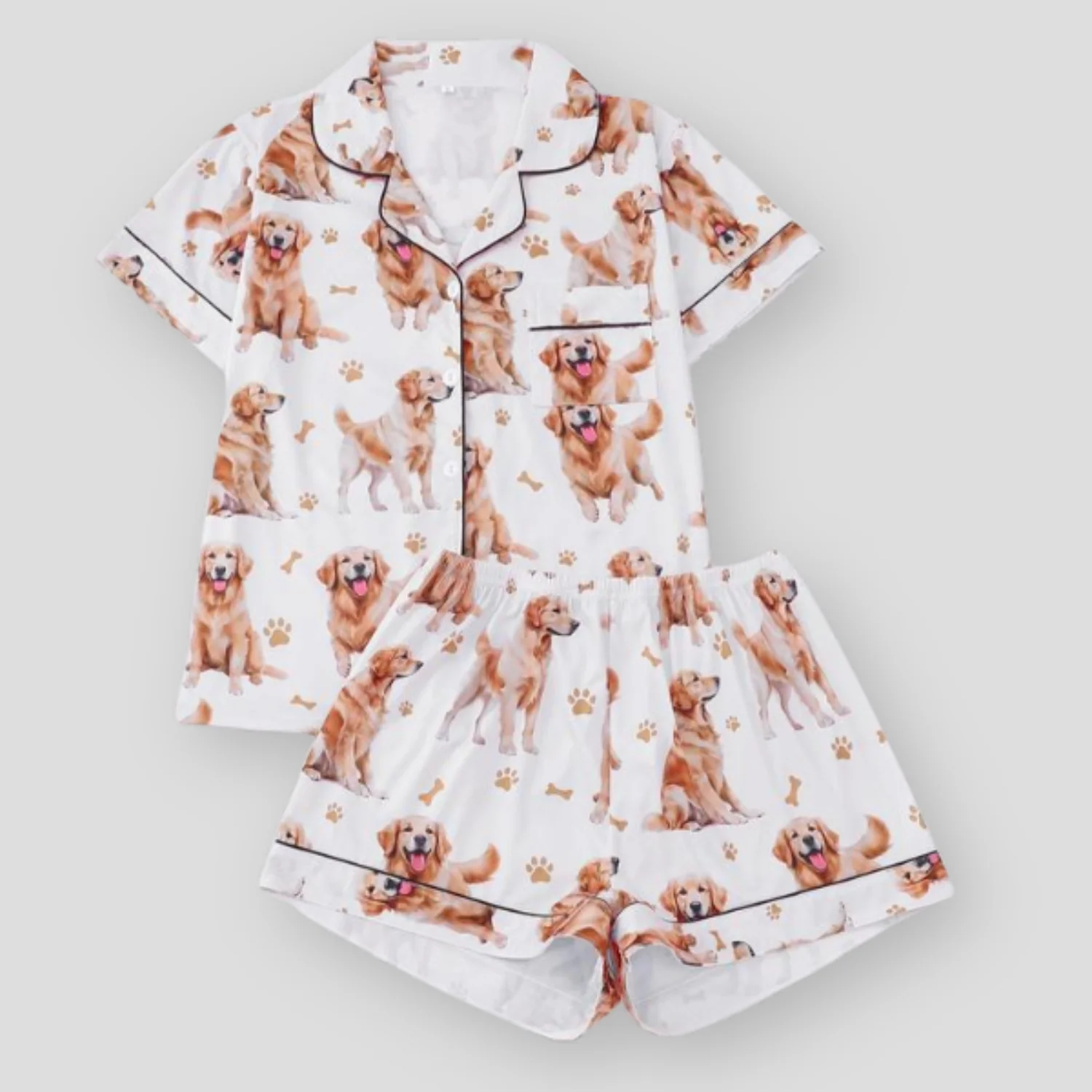 Ceylan Women¡¯s Pajama Set with Golden Retriever Print - Image 3