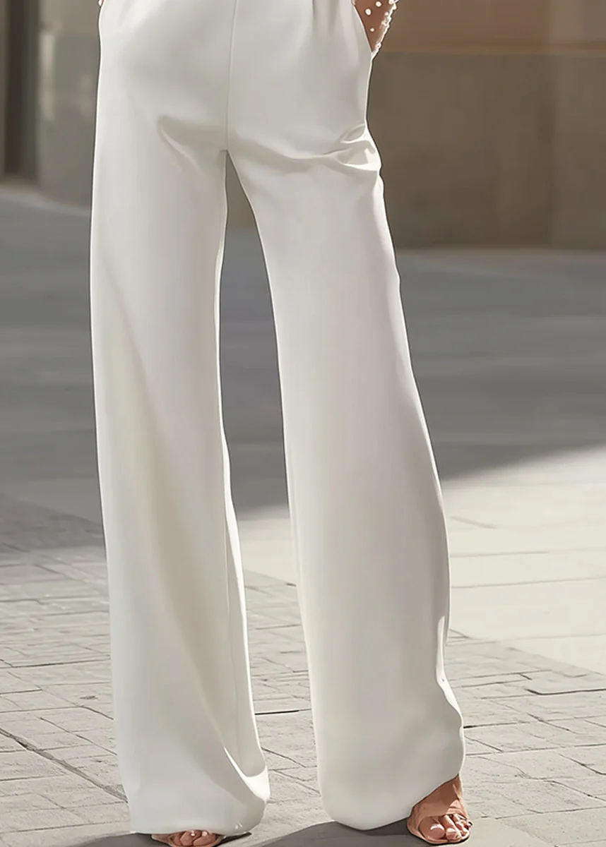Ceylan Women’s Pearl Embellished Jumpsuit with Sheer Bodice - Image 3