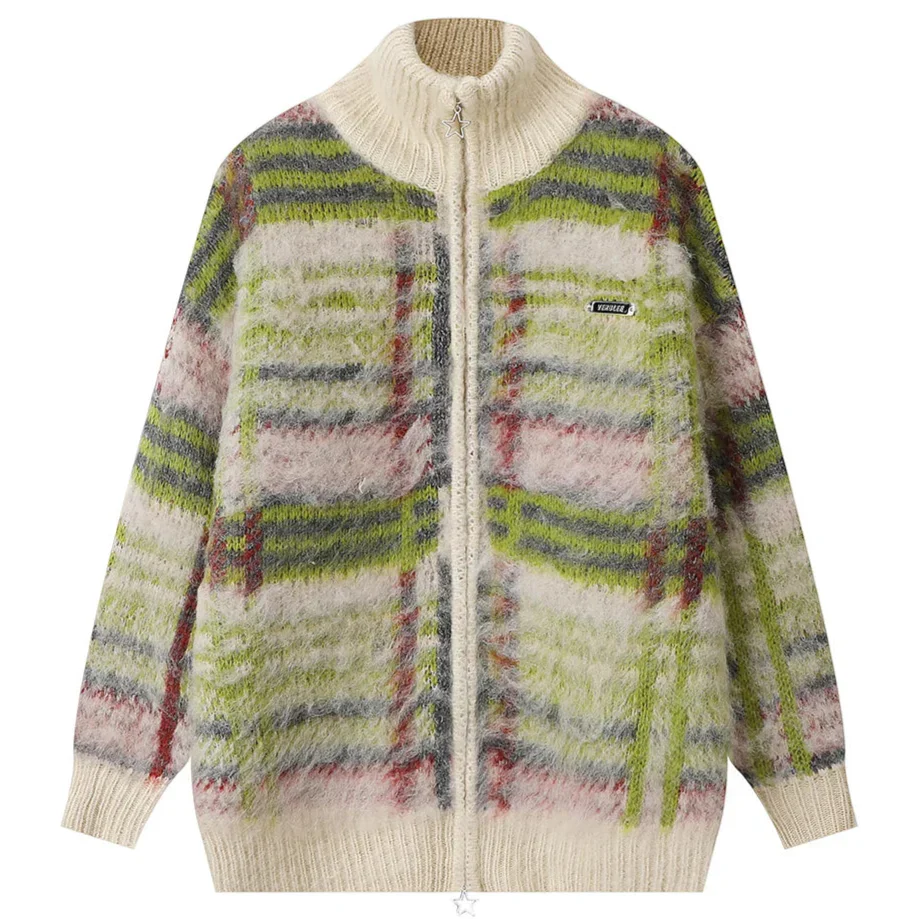Ceylan Women’s Plaid Fuzzy Fleece Zip Up Winter Jacket - Image 4