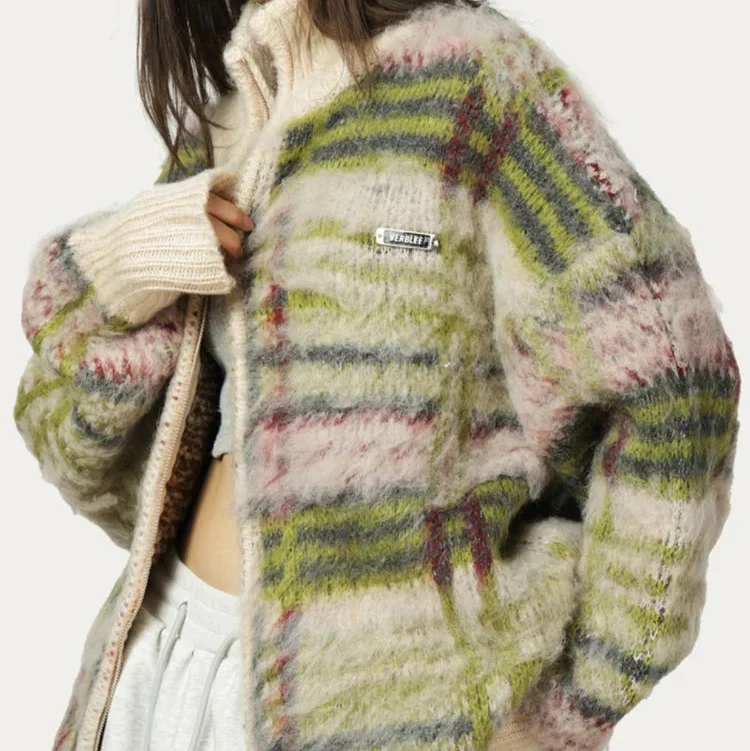 Ceylan Women’s Plaid Fuzzy Fleece Zip Up Winter Jacket - Image 6