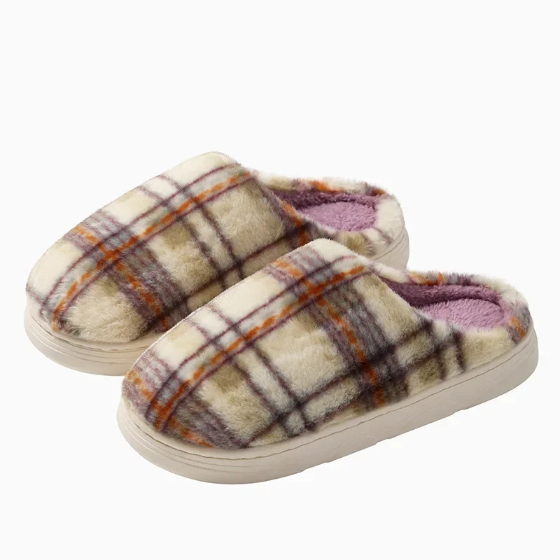Ceylan Women’s Plaid House Slippers Warm Fleece Scuffs - Image 11