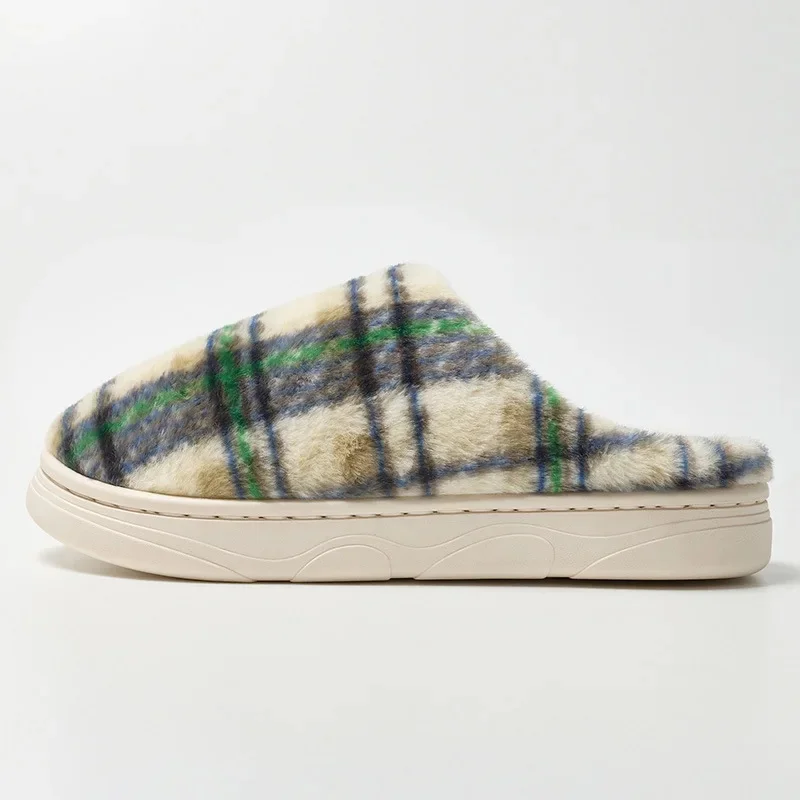 Ceylan Women’s Plaid House Slippers Warm Fleece Scuffs - Image 4