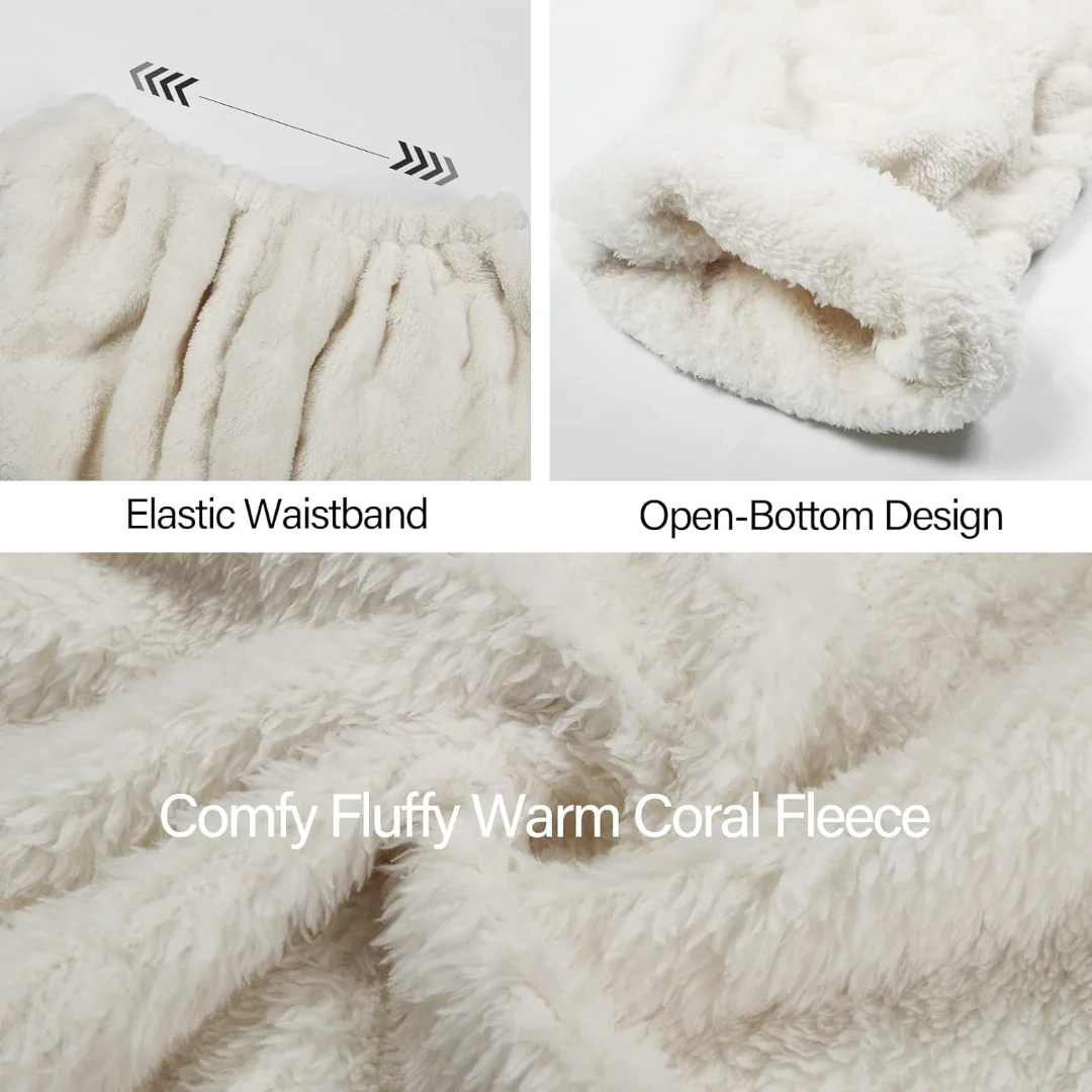 Ceylan Women’s Plush Pajama Set with Contrast Fleece Trim - Image 4