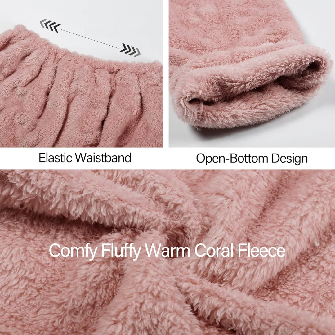 Ceylan Women’s Plush Pajama Set with Contrast Fleece Trim - Image 5