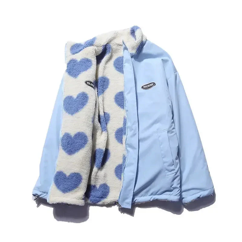 Ceylan Women¡¯s Reversible Heart Fleece Jacket Oversized - Image 5