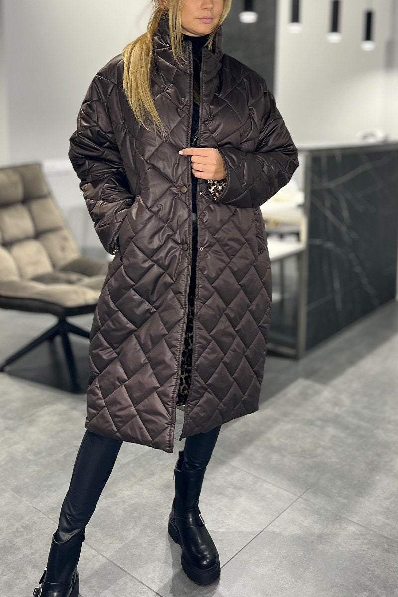 Ceylan Women¡¯s Reversible Quilted Coat with Leopard Print Lining - Image 4