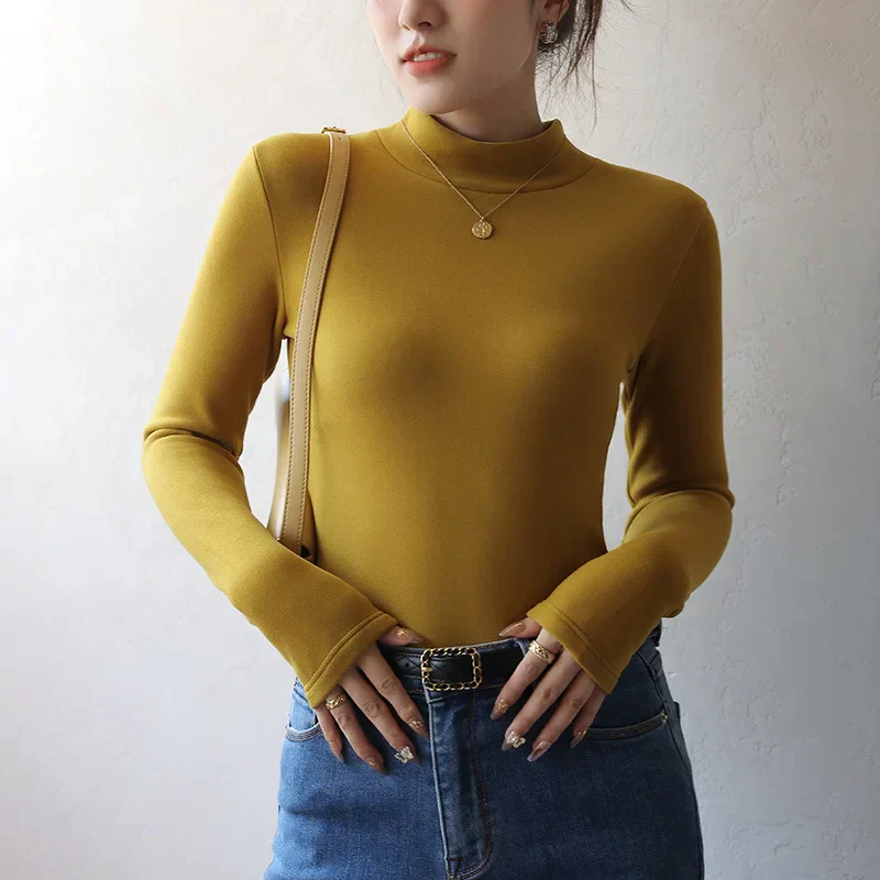 Ceylan Women¡¯s Ribbed Mock Neck Knit Top Contrast Trim - Image 3