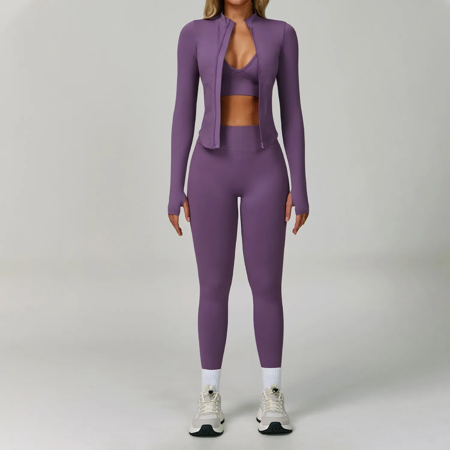 Ceylan  Women¡¯s Seamless High Waist Ribbed Yoga & Gym Set (3-Piece) - Image 5
