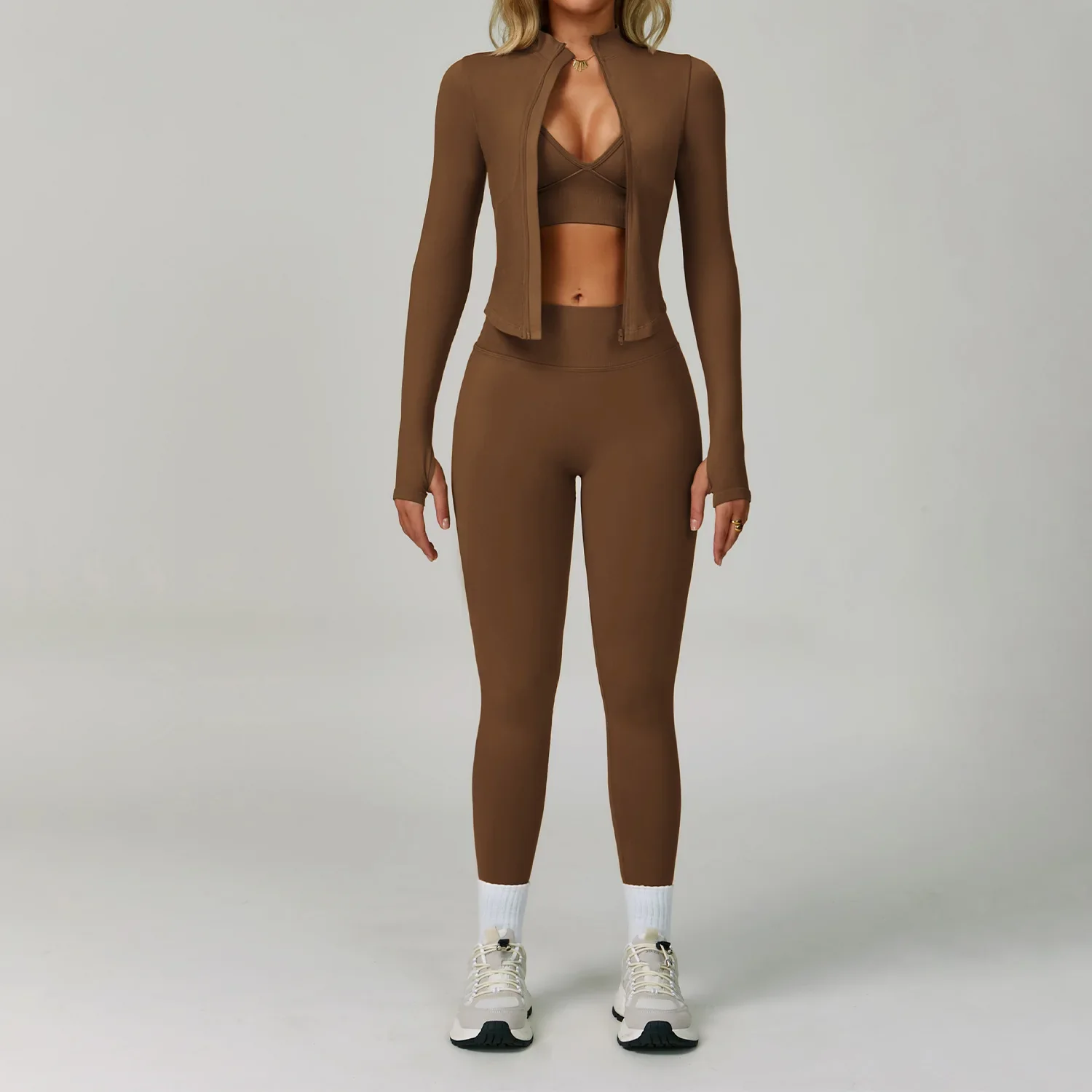 Ceylan  Women¡¯s Seamless High Waist Ribbed Yoga & Gym Set (3-Piece) - Image 8