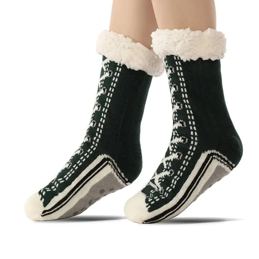 Ceylan Women’s Sherpa Lined Slipper Socks With Grippers - Image 3