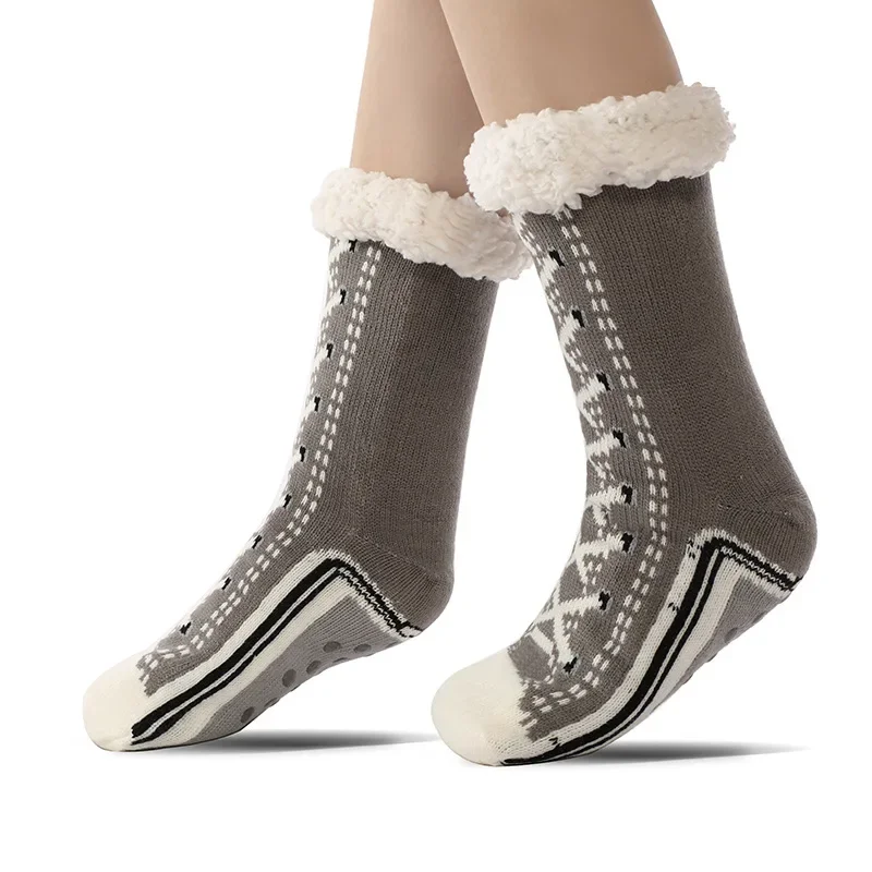 Ceylan Women’s Sherpa Lined Slipper Socks With Grippers - Image 4