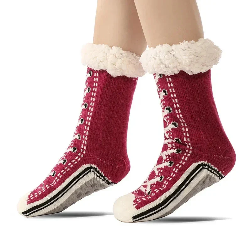 Ceylan Women’s Sherpa Lined Slipper Socks With Grippers - Image 6