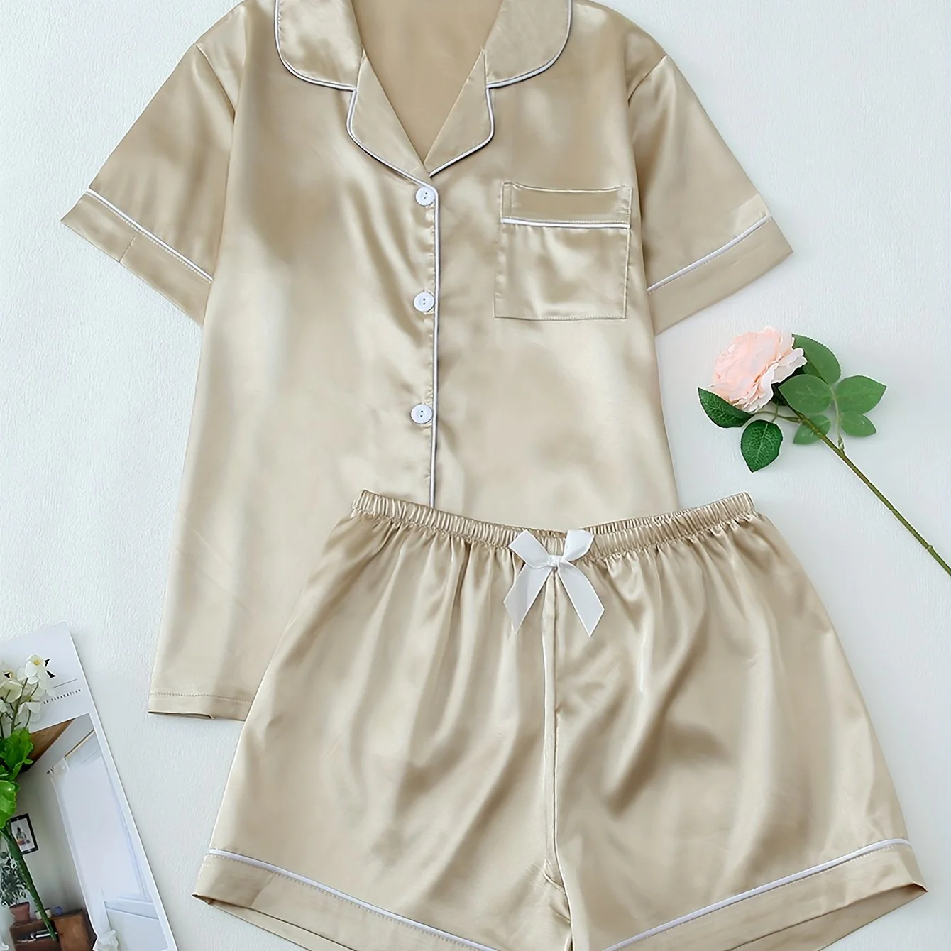 Ceylan Women’s Short Satin Pajama Set & Loungewear - Image 10
