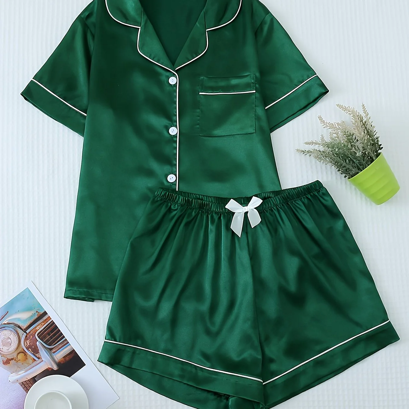 Ceylan Women’s Short Satin Pajama Set & Loungewear - Image 12