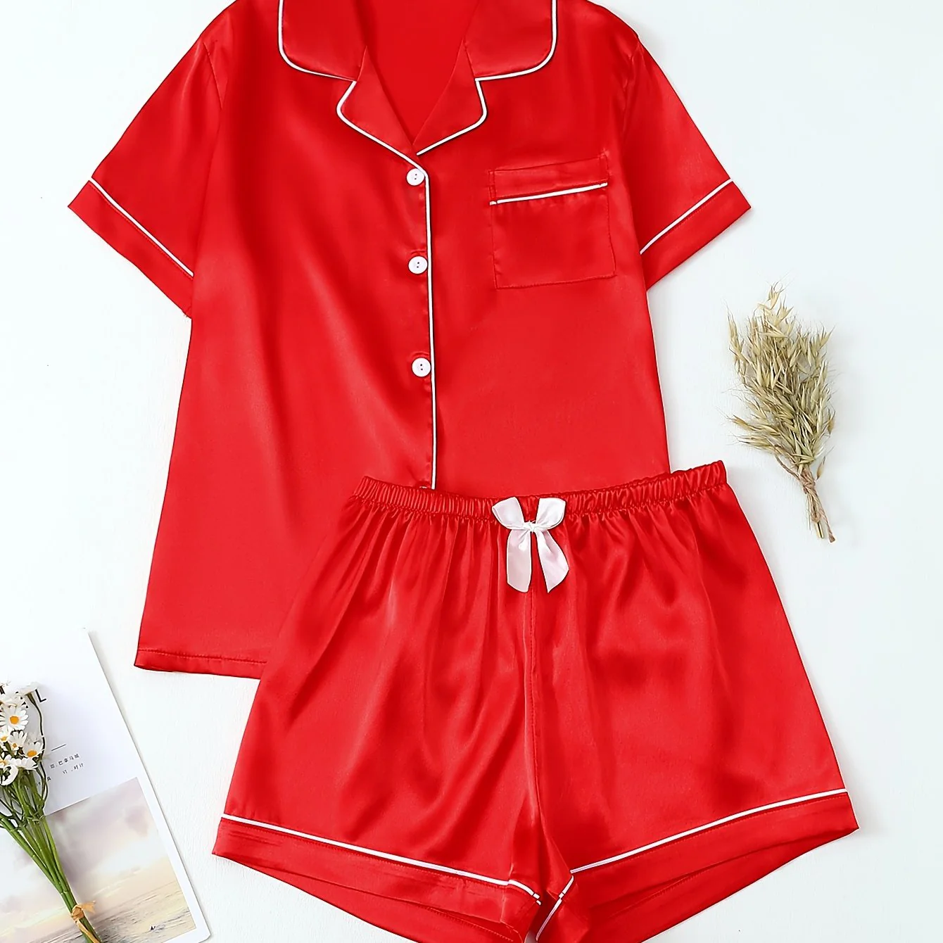 Ceylan Women’s Short Satin Pajama Set & Loungewear - Image 13