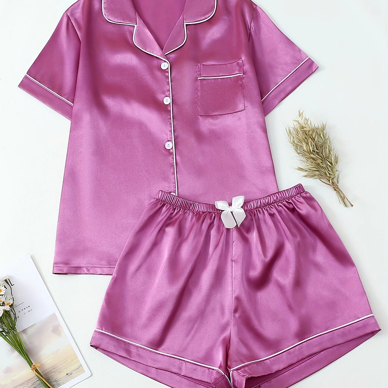 Ceylan Women’s Short Satin Pajama Set & Loungewear - Image 14
