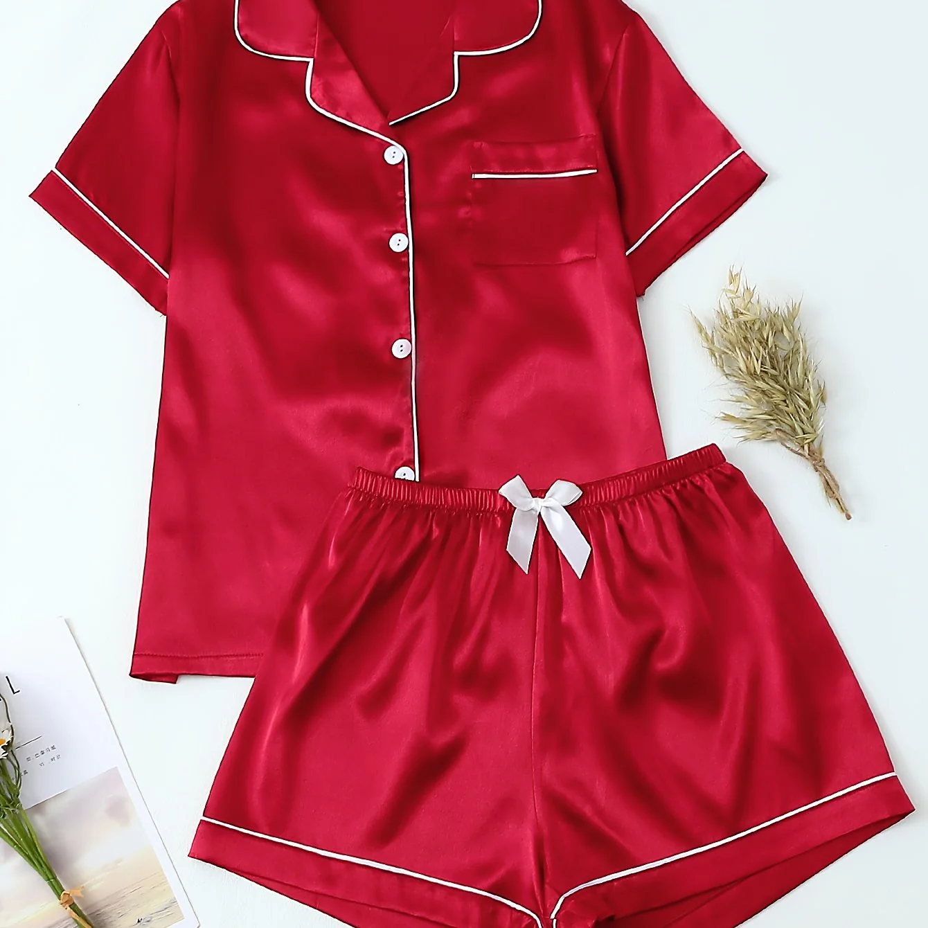 Ceylan Women’s Short Satin Pajama Set & Loungewear - Image 15