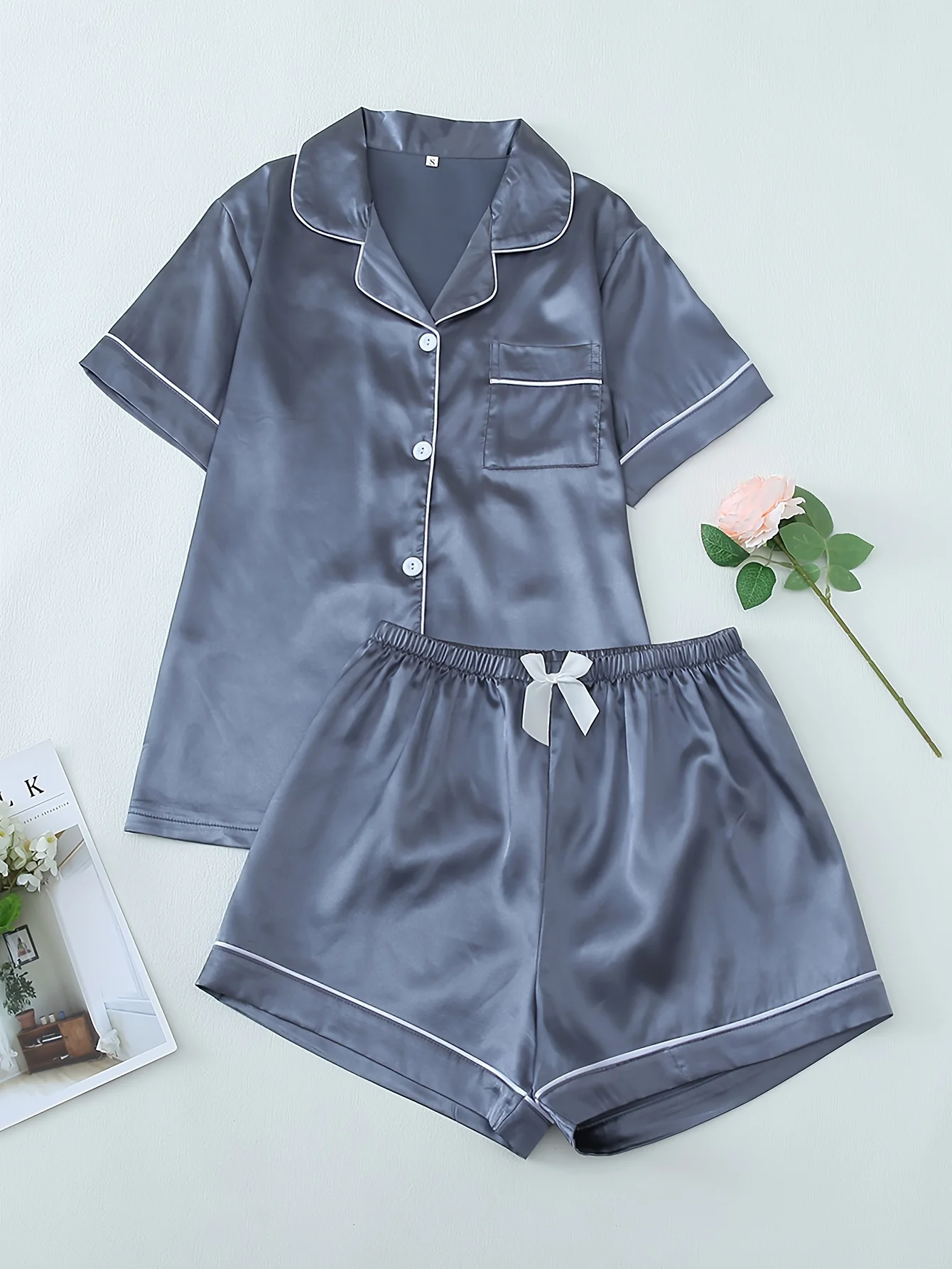 Ceylan Women’s Short Satin Pajama Set & Loungewear - Image 3