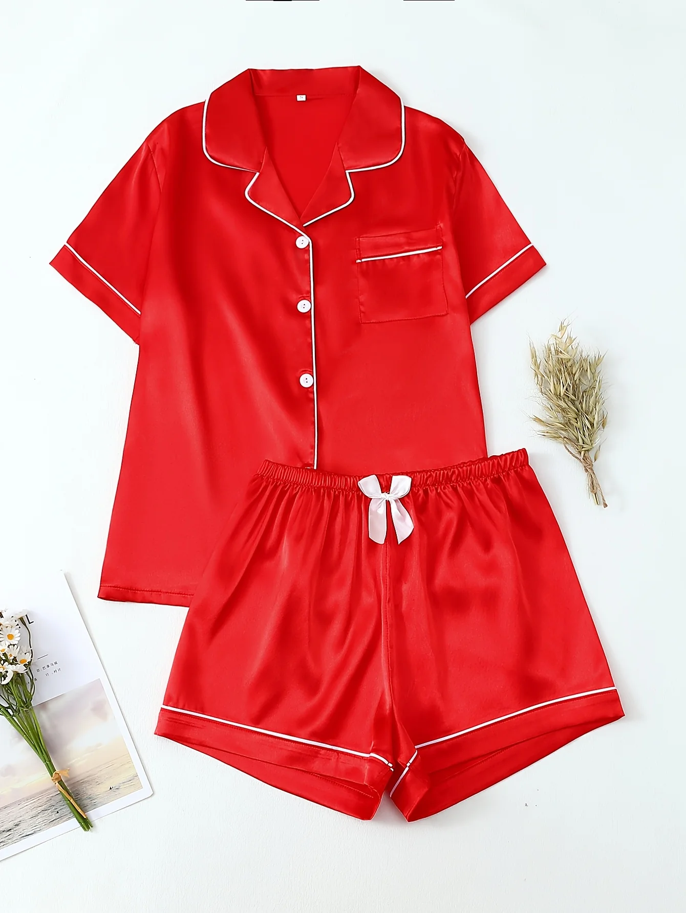 Ceylan Women’s Short Satin Pajama Set & Loungewear - Image 4