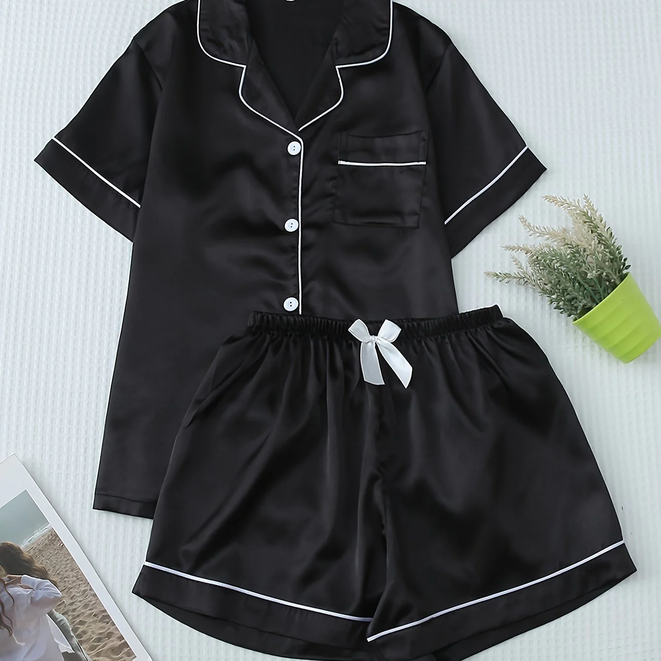 Ceylan Women’s Short Satin Pajama Set & Loungewear - Image 6