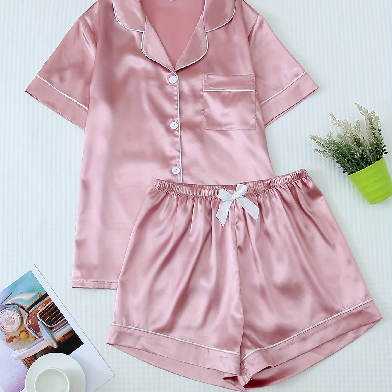 Ceylan Women’s Short Satin Pajama Set & Loungewear - Image 7