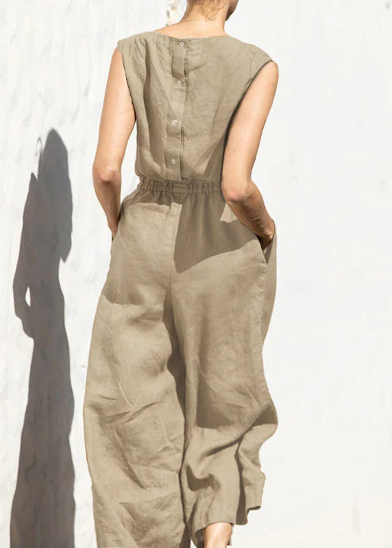 Ceylan Women's Sleeveless Wide Leg Jumpsuit with High Elastic Waist - Image 10
