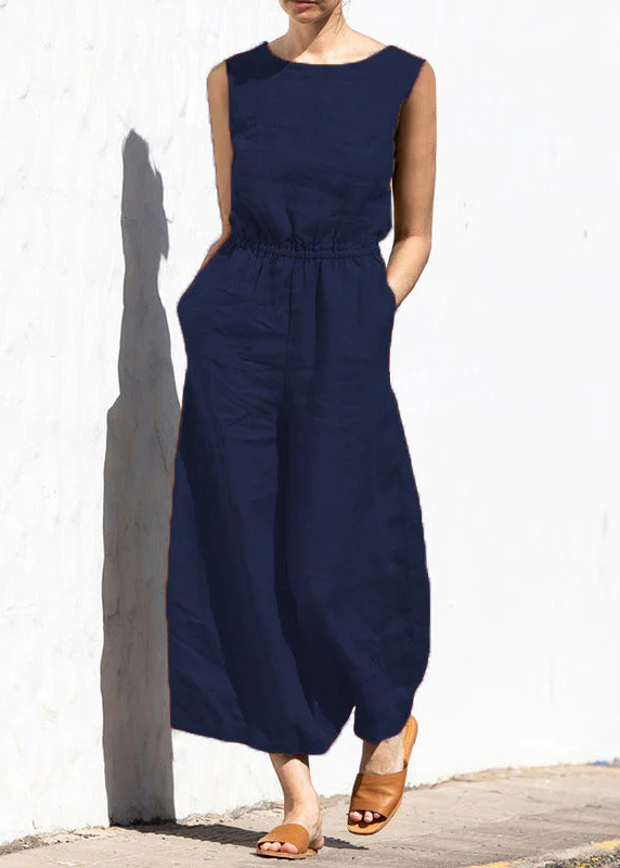 Ceylan Women's Sleeveless Wide Leg Jumpsuit with High Elastic Waist - Image 2
