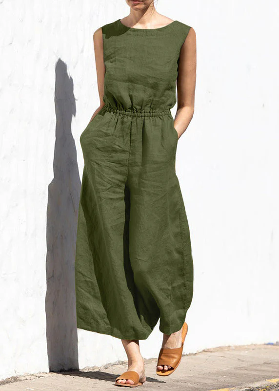 Ceylan Women's Sleeveless Wide Leg Jumpsuit with High Elastic Waist - Image 3