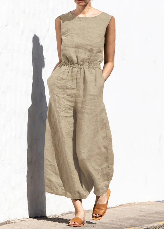 Ceylan Women's Sleeveless Wide Leg Jumpsuit with High Elastic Waist - Image 4