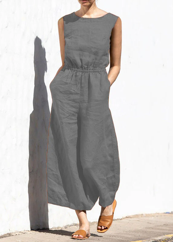 Ceylan Women's Sleeveless Wide Leg Jumpsuit with High Elastic Waist - Image 5
