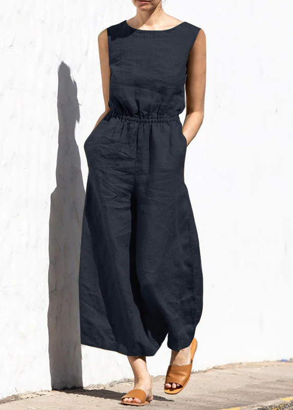 Ceylan Women's Sleeveless Wide Leg Jumpsuit with High Elastic Waist - Image 7