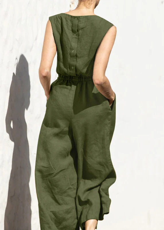 Ceylan Women's Sleeveless Wide Leg Jumpsuit with High Elastic Waist - Image 9