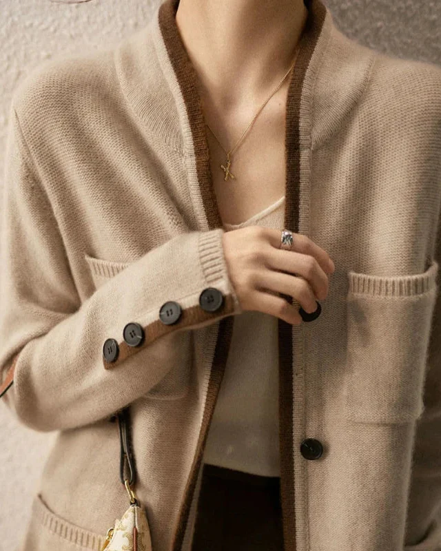 Ceylan Women’s Soft Knit Cardigan V-Neck Button Sweater - Image 4