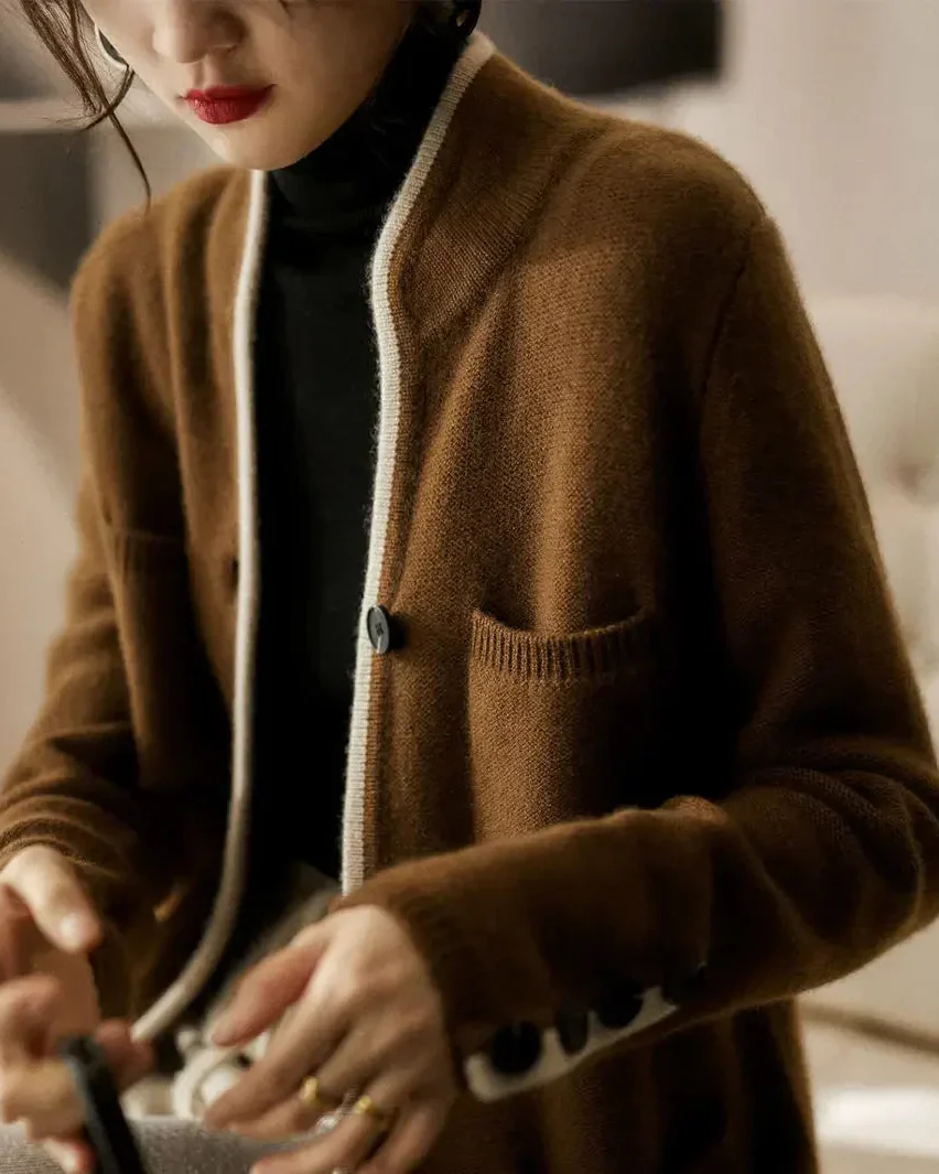 Ceylan Women’s Soft Knit Cardigan V-Neck Button Sweater - Image 5