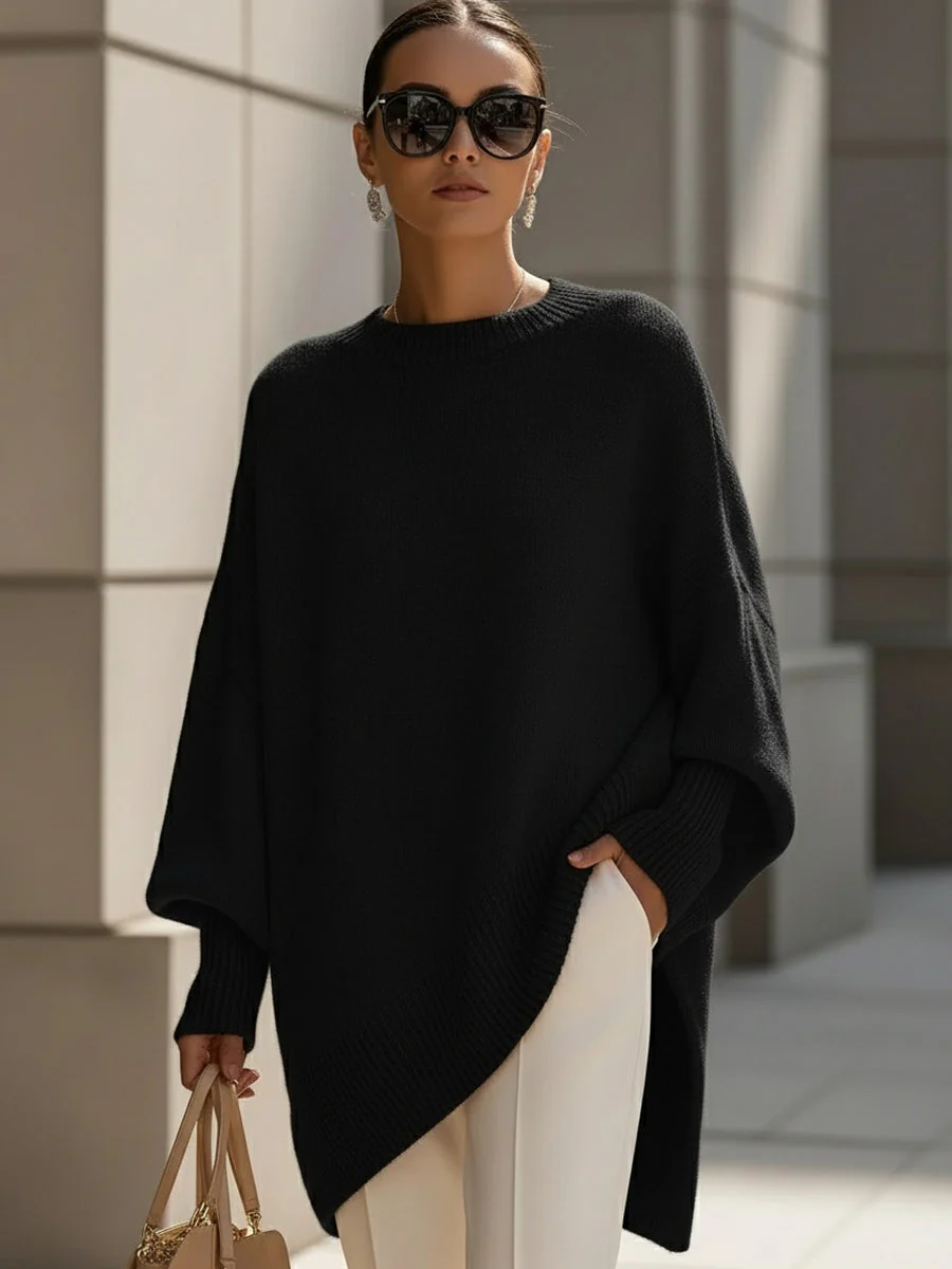 Ceylan Women¡¯s Oversized Tunic Sweater with Dolman Sleeves - Image 3