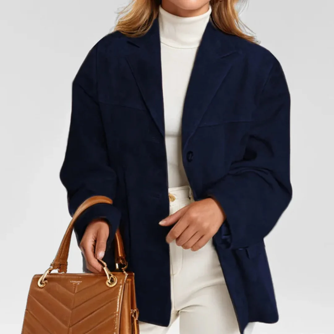 Ceylan Women’s Suede Blazer Jacket for Work - Image 3