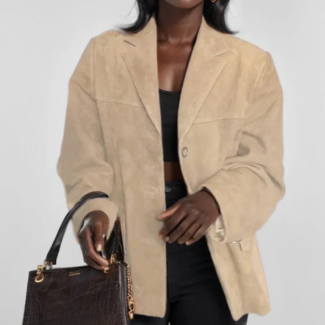 Ceylan Women’s Suede Blazer Jacket for Work - Image 4