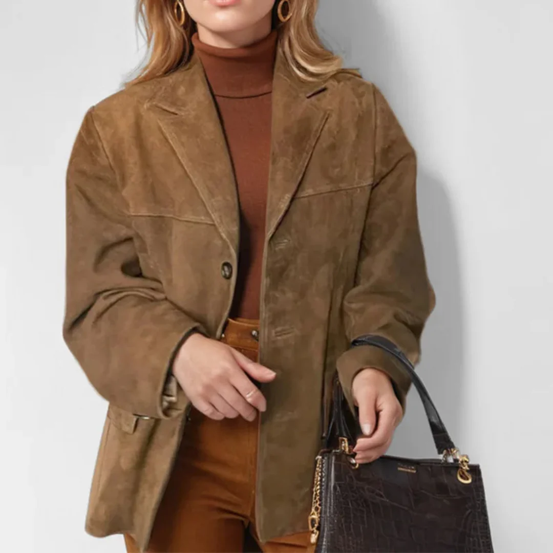 Ceylan Women’s Suede Blazer Jacket for Work - Image 5