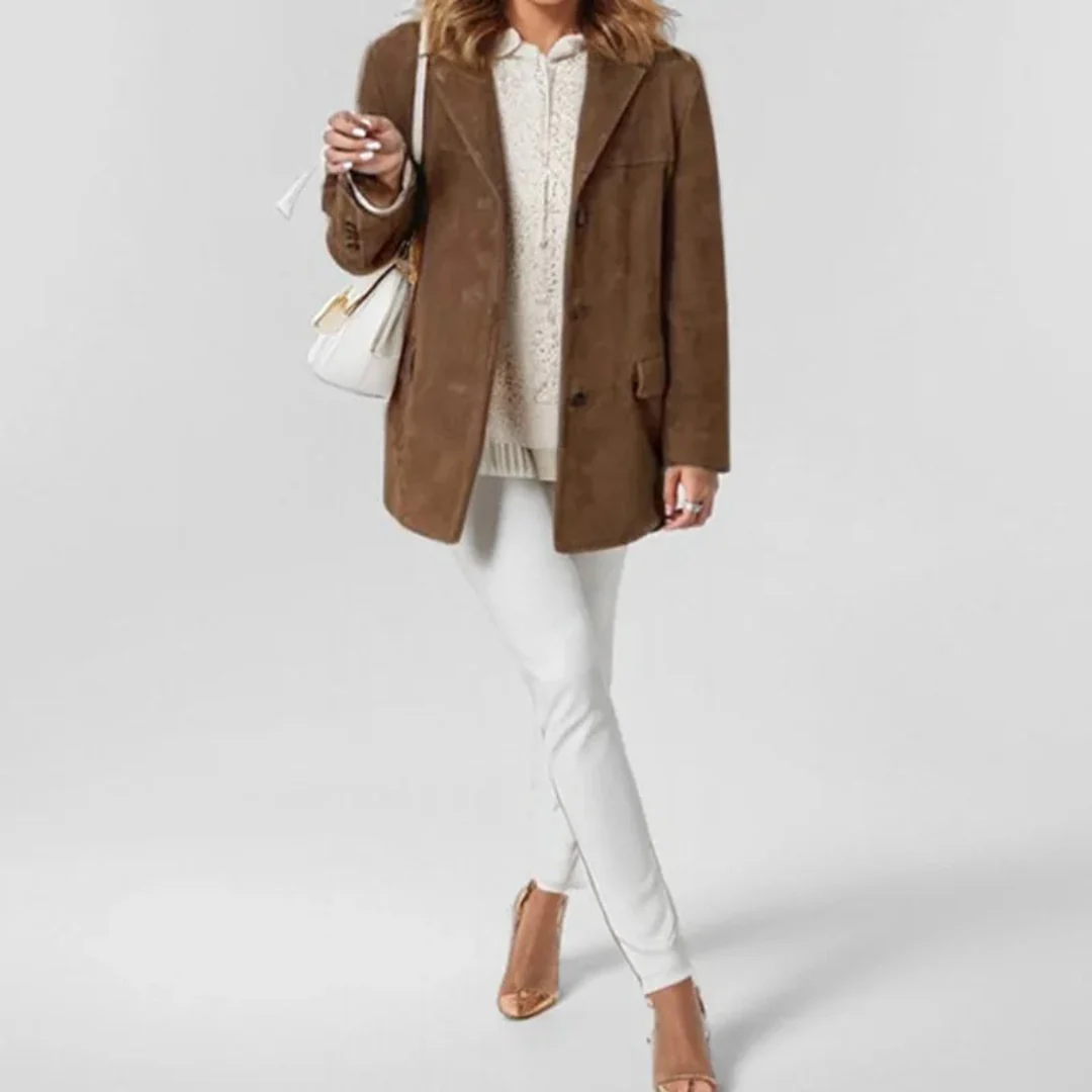 Ceylan Women’s Suede Blazer Jacket for Work - Image 6