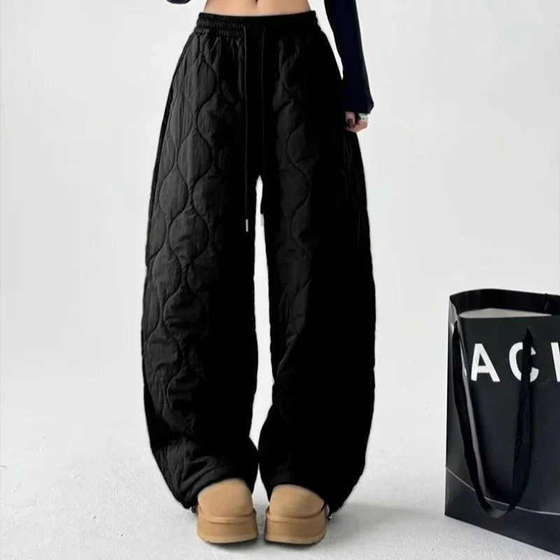 Ceylan Women¡¯s Warm Quilted Plaid Pants Elastic Waist - Image 2