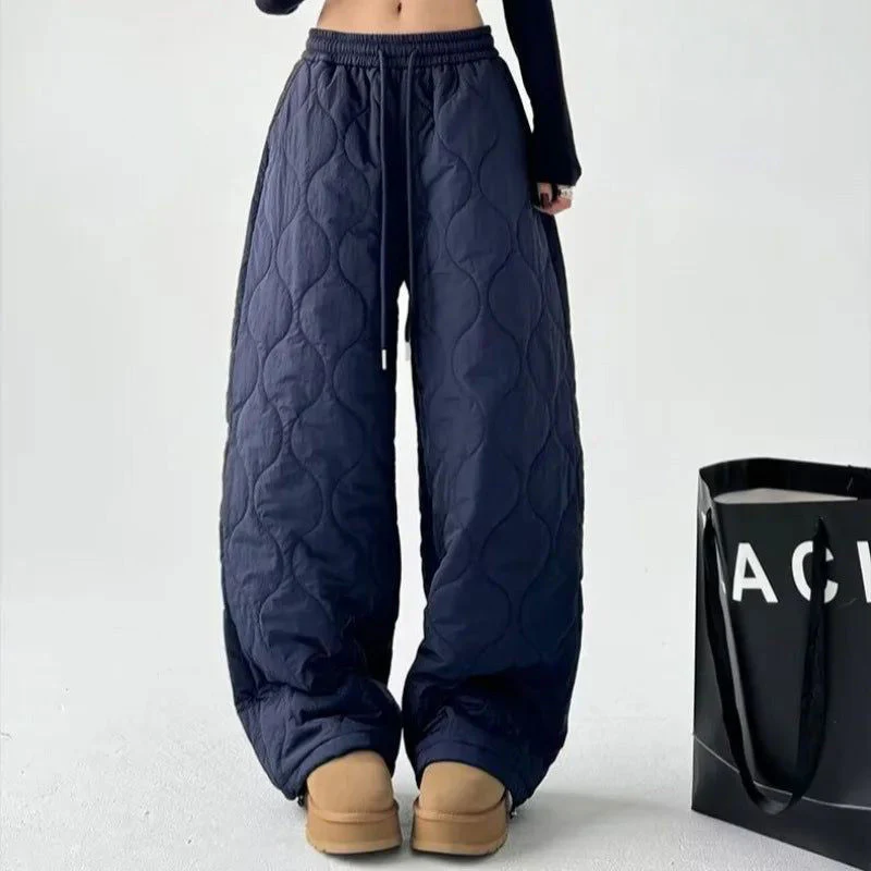 Ceylan Women¡¯s Warm Quilted Plaid Pants Elastic Waist - Image 3