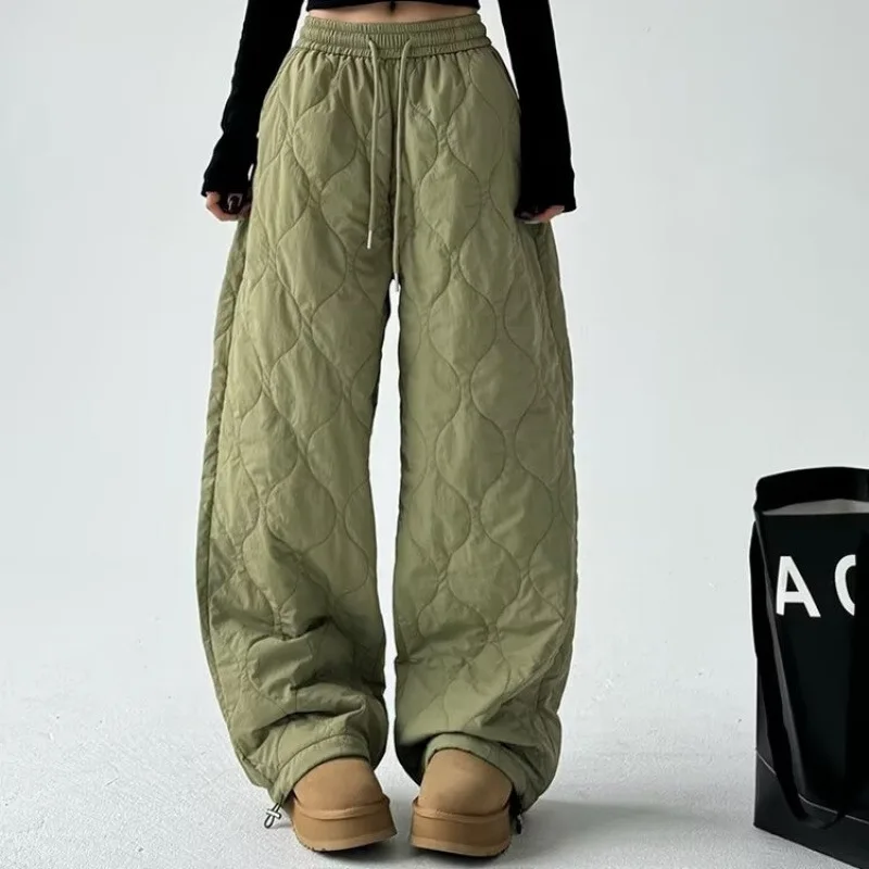 Ceylan Women¡¯s Warm Quilted Plaid Pants Elastic Waist - Image 4