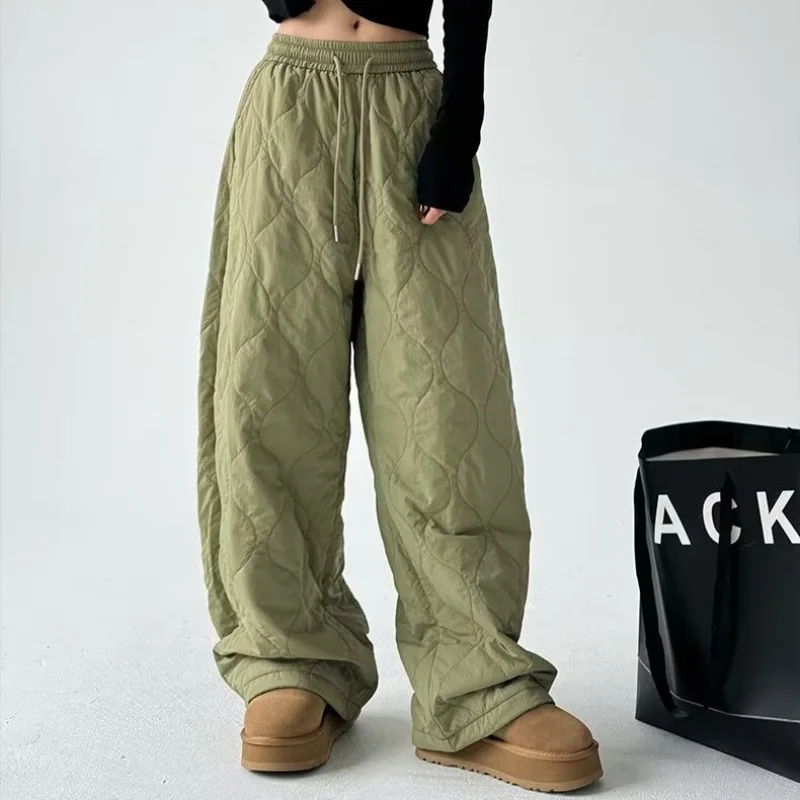 Ceylan Women¡¯s Warm Quilted Plaid Pants Elastic Waist - Image 6